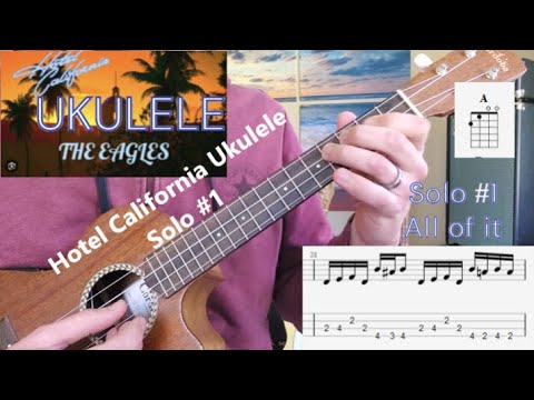 Hotel California Ukulele Solo #1 w/Tabs.  How to play the guitar solo on your Uke.