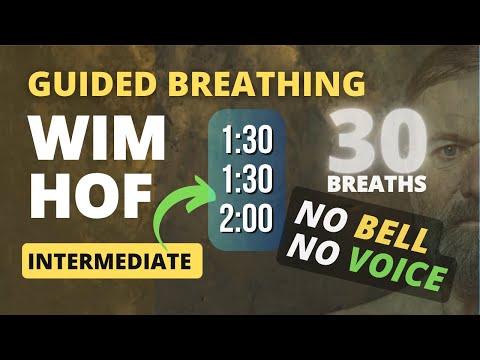 Best Guided Breathing - Wim Hof 3 Rounds INTERMEDIATE 30 BREATHS