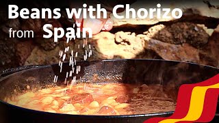 The genuine Beans with Chorizo sausage from Spain: Alubias con Chorizo.