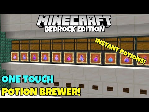 Minecraft Bedrock: Simple And Fast Potion Brewer! One Wide, One Touch Tutorial! MCPE Xbox PC
