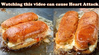 Heartattack Hot dog | Butteriest Double cheese hot dog | street food of india