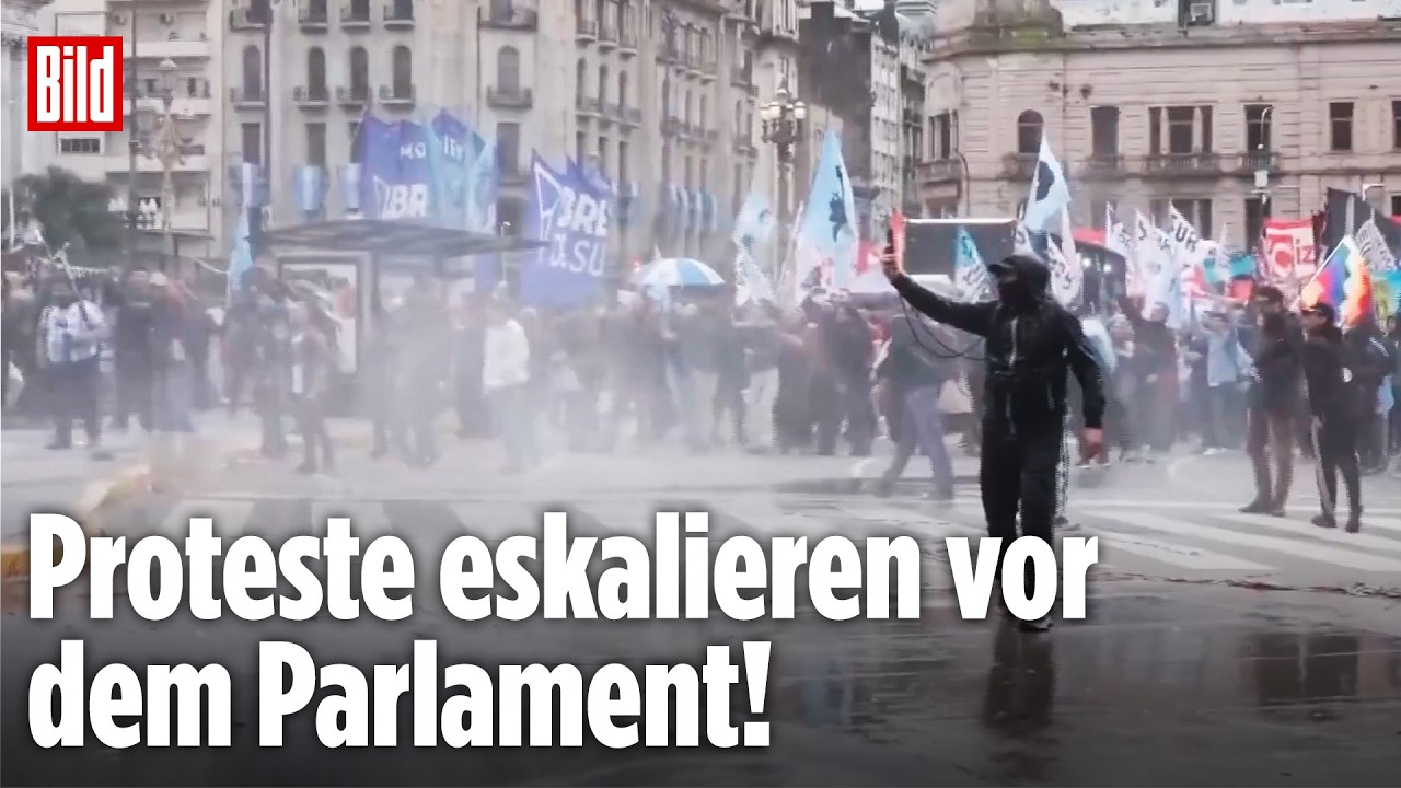Heftige Szenen in Buenos Aires: Polizei liefert sich Straßenschlacht mit Demonstranten!