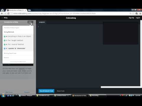 Codecademy Ruby Lessons 2 String Methods