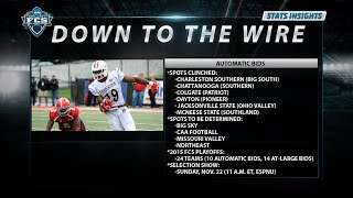 FCS STATS: DOWN TO THE WIRE