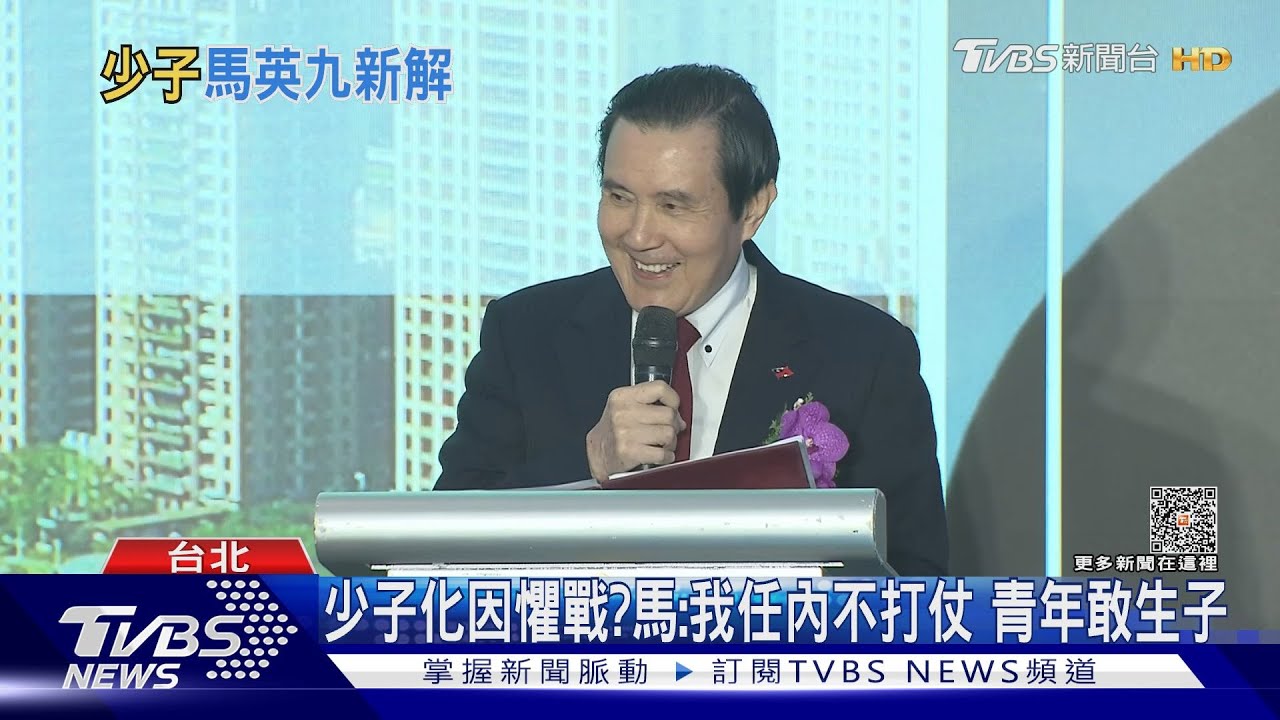 兩岸關係惡化 馬英九:年輕人不敢生小孩
