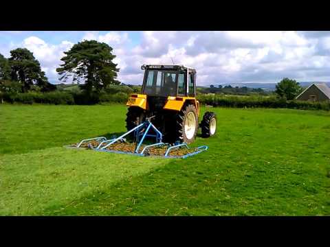 Renault 90-34 TX & Mandam Chain Harrow 5.8.2016