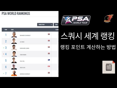 [스쿼시포스트] PSA 스쿼시 세계 랭킹 포인트 계산 방법