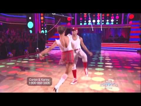 Karina Smirnoff and Corbin Bleu dancing Jive on DWTS 9 23 13