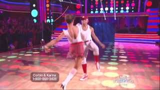 Karina Smirnoff and Corbin Bleu dancing Jive on DWTS 9 23 13