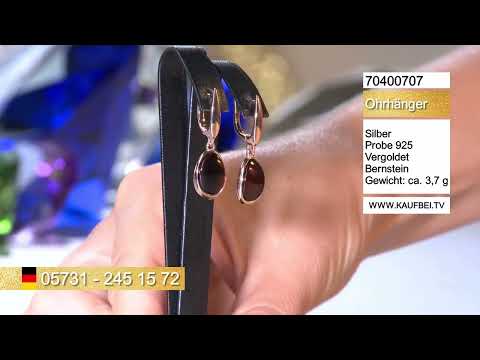 Серьги из позолоченного серебра 925 пробы с янтарём вишнёвого цвета