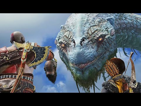 God of War 4 PC - ALL World Serpent Scenes (GIANT SNAKE CutScenes)