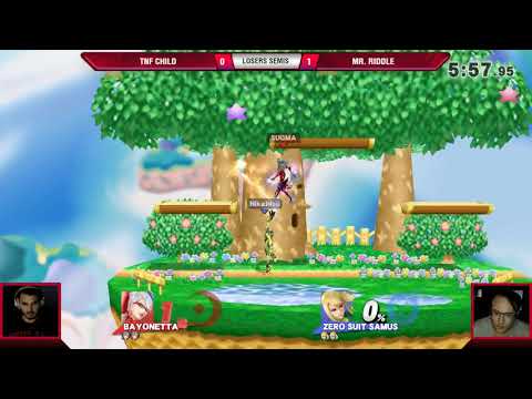 VS Weekly 8/16/18 - Losers Semis - TNF Child (Bayonetta) vs Mr. Riddle (ZSS) - Smash 4
