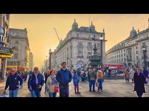London ‘Saharan Dust Cloud’ Golden Hour Walk | 4K HDR (2026)