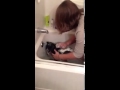 Luke S First Bath 7 1 2 Weeks Old