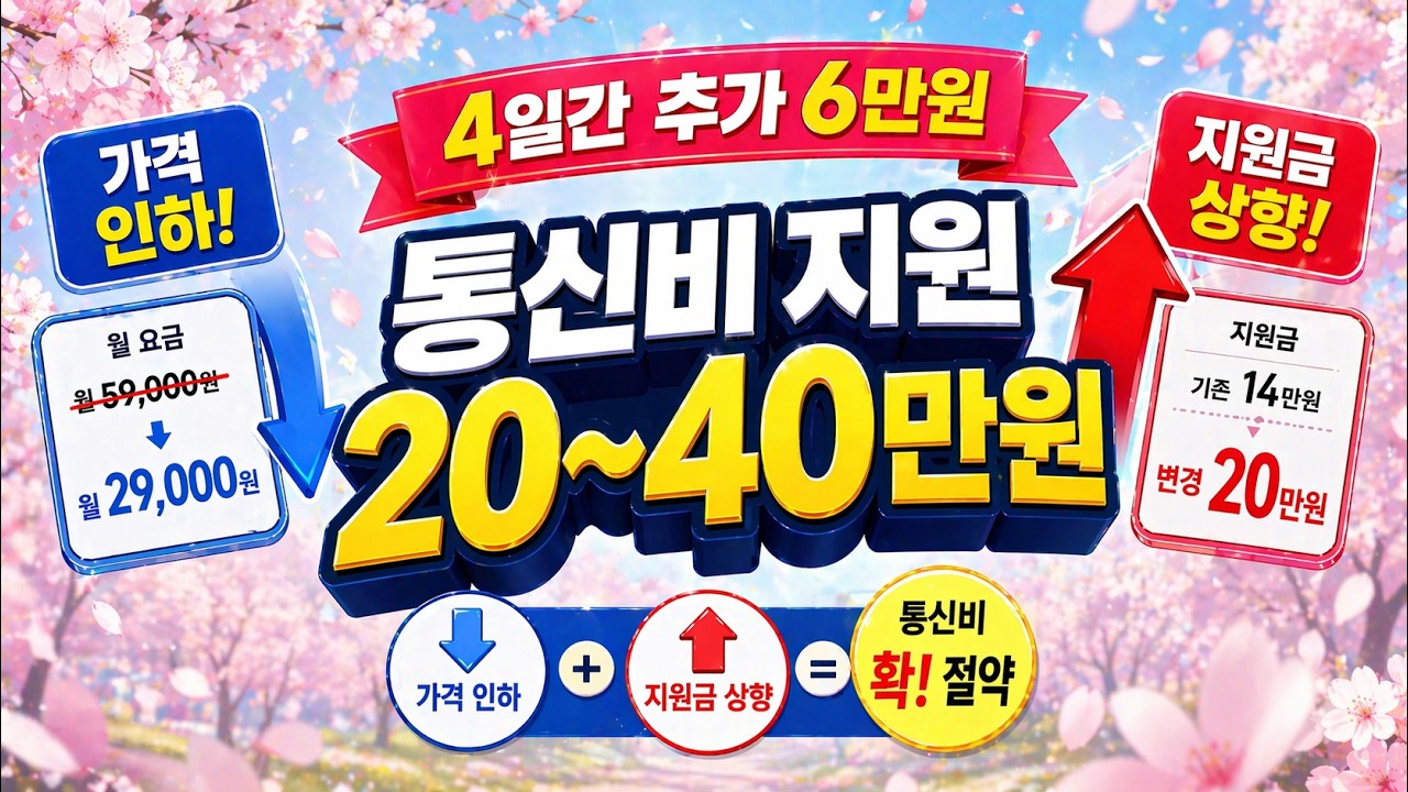 강추! 혜택업 알뜰폰 20~40만원 통신비지원
