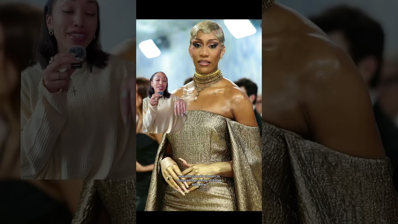 She won so many trophies she became the trophy 🏆 #ajawilson #wnba #storytime #metgala #fashion