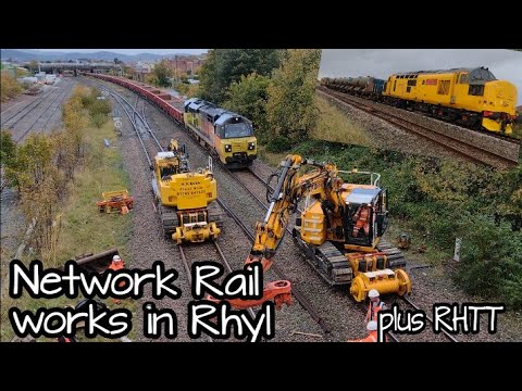Rhyl 31.10.2021 - Network Rail Engineering works - ballast train - RHTT Class 56 66 70 97 Prestatyn