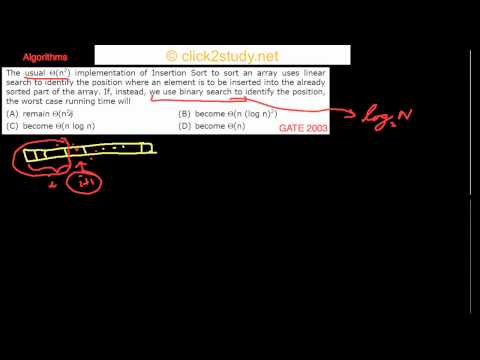 Algorithms Example 1.003 GATE CS 2003 (variation of insertion sort)