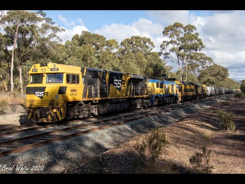 SSR102, 4532, G513 and SSR101 on a 72 wagon 6,600 tonne SSR loaded grain at Seymour 20/5/20