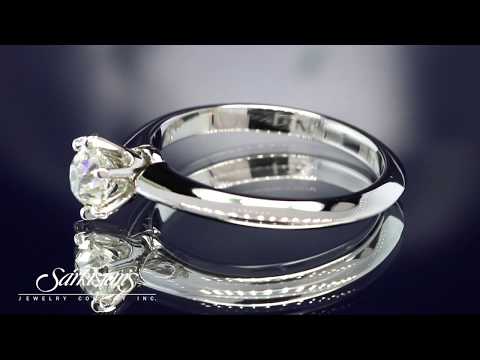 0.60 Carat Round Diamond Solitaire Engagement Ring, GIA Certified LR7490