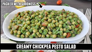 CREAMY Chickpea Pesto Salad | HEALTHY 10 Minute Recipe