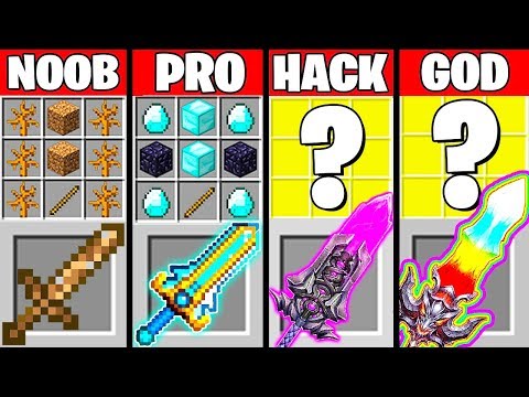 Minecraft Battle: PIGGY SWORD COMPILATION CRAFTING CHALLENGE NOOB vs PRO vs HACKER vs GOD Animation