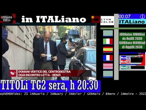 TITOLi TG2 sera 21 GENNaio 2022, prima notizia: corsa al Quirinale (election DAY 24 GENNAIO)