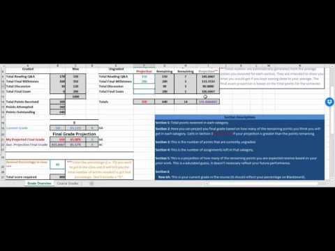 Grade Tracking Worksheet PSY 108 Video