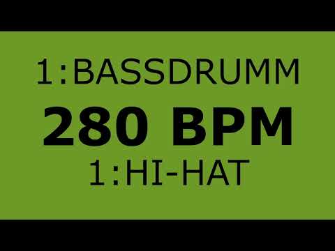 280 BPM Metronome bassdrum + Hi-Hat 1:1