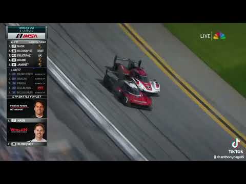 WHAT A MOVE! Tom Blomqvist passes for the overall race lead in the Rolex 24 Hours at Daytona.