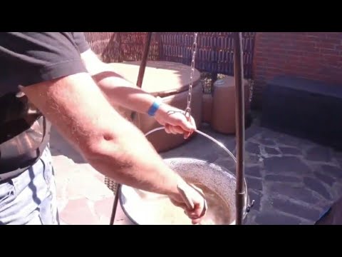 Pea soup in a kettle over the fire #23