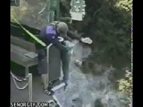 Guy pushes girl off cliff