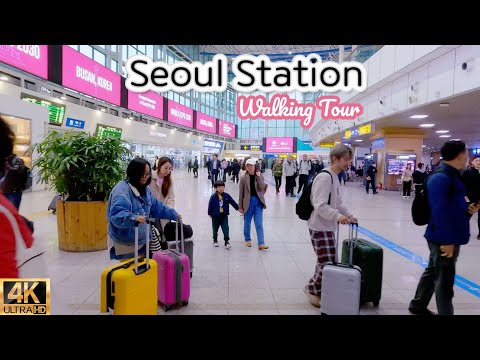 SEOUL KOREA | Explore a estação de Seul para ir a qualquer lugar na Coreia | 서울역 워킹투어 | 4K WALK