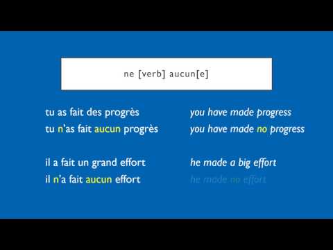 French Negatives | ne...aucun | none, not any