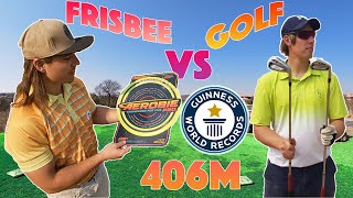 Frisbee Vs Golf (406m Aerobie Pro Guinness World Record)