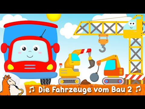 Bagger Kinderlied Fahrzeuge auf der Baustelle Teil 2 mit Kran, Betonmischer, Abrissbagger, Rohrleger