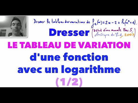 Terminale S Dresser le tableau de variation d'une fonction avec un logarithme (1/2)