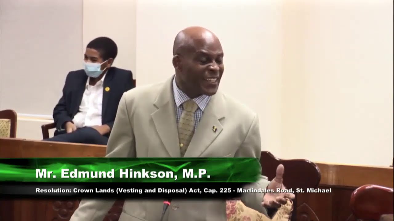 Hon. Edmund Hinkson M.P. speaks at the 77th Sitting of Parliament