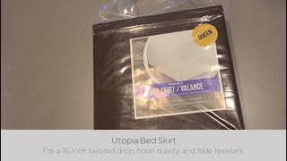 In Hand Review of Utopia Bedding Queen Bed Skirt - Soft Quadruple Pleated Ruffle