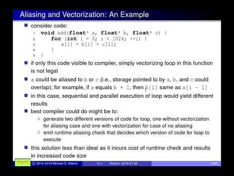 SENG 475 Lecture 35 (2019-07-26) — Vectorization