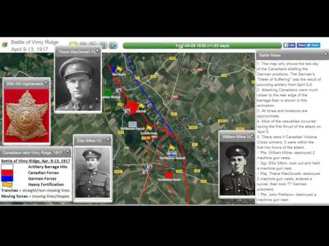Battle of Vimy Ridge, ANIMATED, April 9, 1917