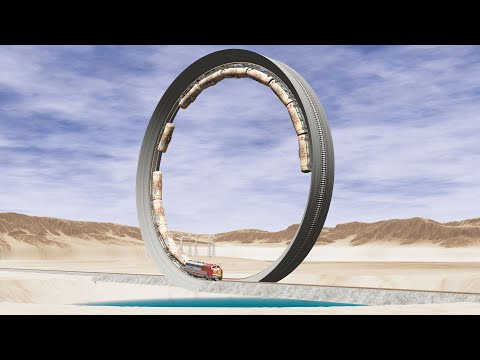 Trains vs Vertical loop - Beamng Drive