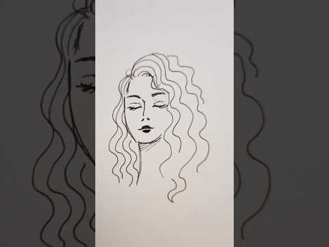 super easy girl portrait Εύκολο σκίτσο κοπέλας #drawing #draw #easydrawing
