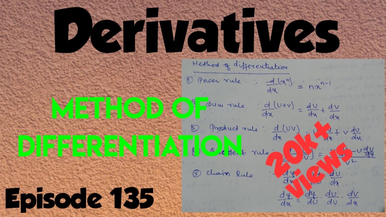 Basic Derivatives formula// Method of differentiation Episode 135