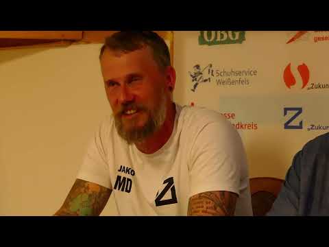 Pressekonferenz nach dem Spiel gegen die SG Rot-Weiß Thalheim am 14.5.2024