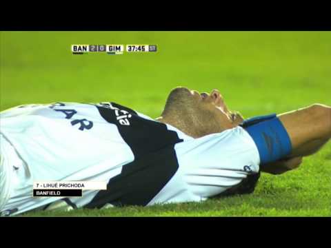 Gol de Prichoda. Banfield 2 - Gimnasia 0. Fecha 1. Primera División 2016.