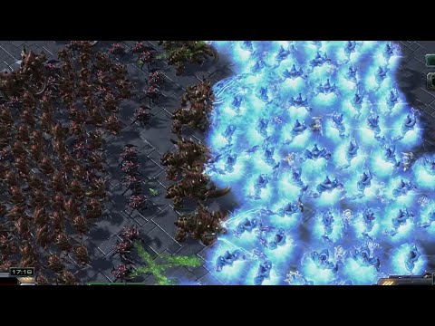 STARCRAFT 2 - 100 hydralisks VS 50 archons? Starcraft army battle scene