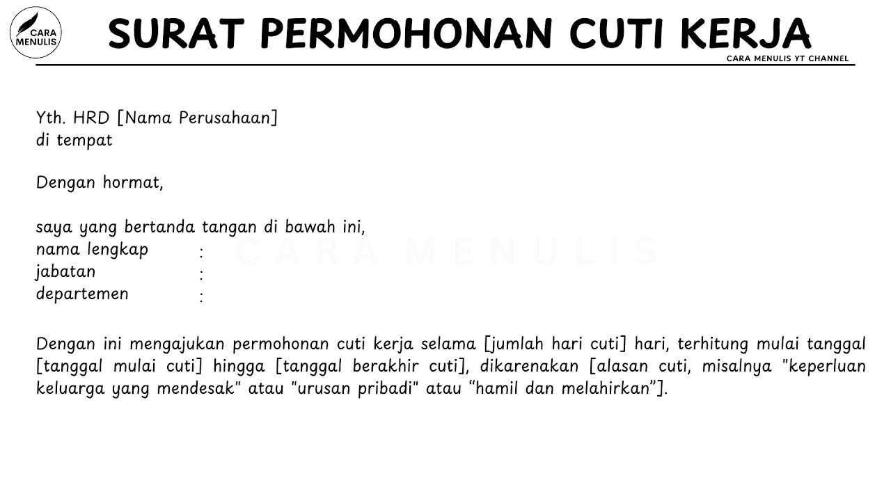 HOW TO WRITE A CONVINCING WORK LEAVE LETTER