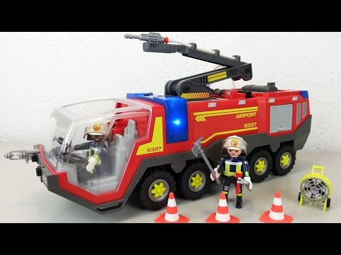 Playmobil Airport Fire Engine 5337 unpacking seratus1 Fire Department New 2016