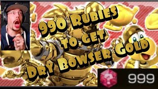 GOLD PIPE PULL | Spending 990 RUBIES to get DRY BOWSER (GOLD) | Mario Kart Tour